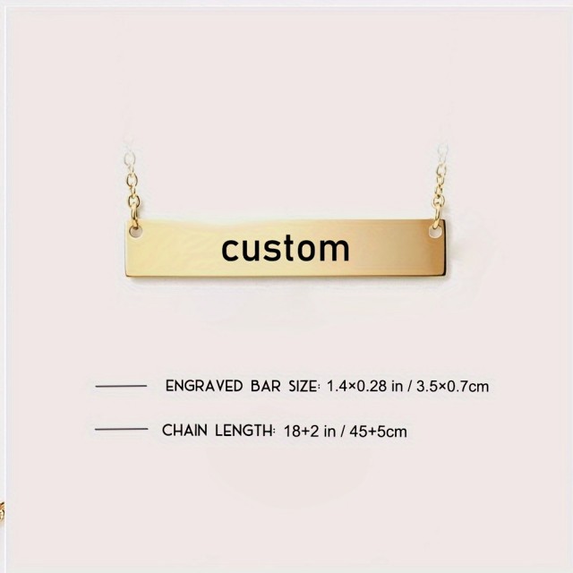 Personalizirana ogrlica s podolgovato ploščico in gravuro po želji