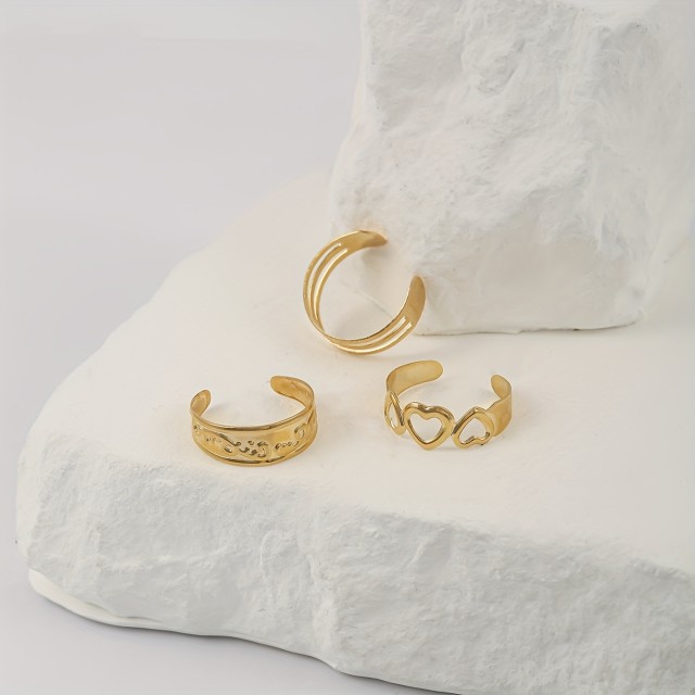 Komplet 3 prstanov za nogo poletni stil