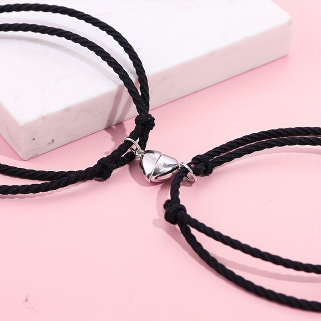 Komplet ZANJO in ZANJ z magnetkom, črni srce