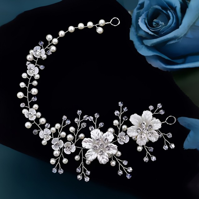 Prefinjen elegantni poročni dodatek za lase z rožami