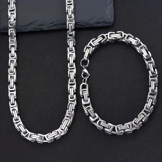 2-delni komplet za moške iz nerjavečega jekla 