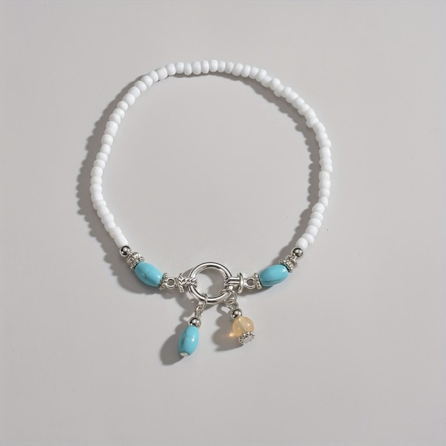 Zapestnica za nogo z visečimi pisanimi perlami