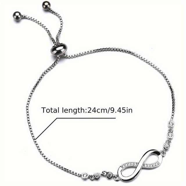 Nerjaveča zapestnica rose zlate ali srebrne barve z znakom neskončnosti