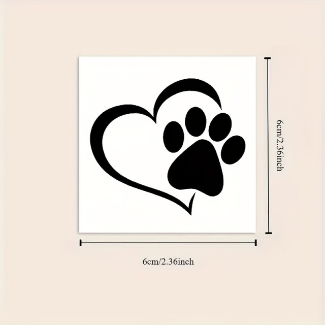 Prikupna začasna tatu nalepka z odtisom šapice