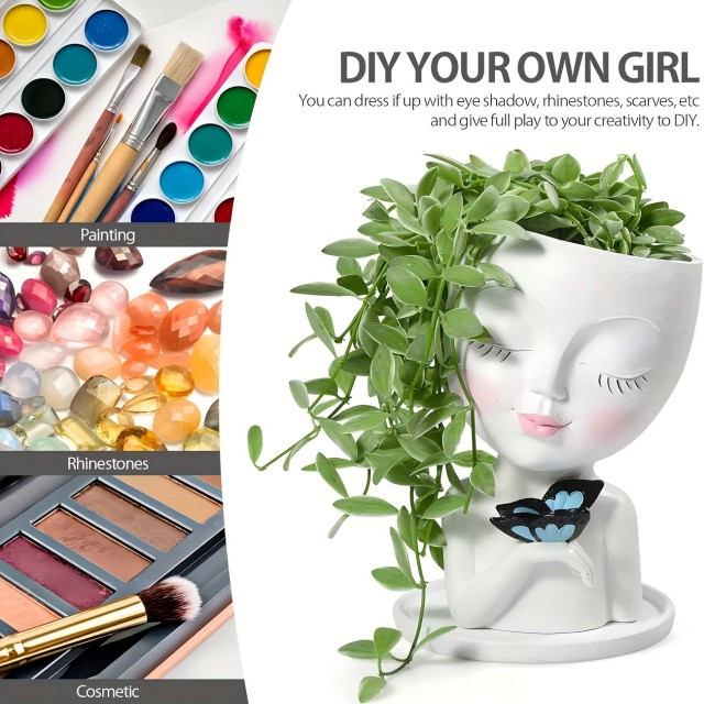 Cvetlični lonček DEKLICA Z METULJČKOM