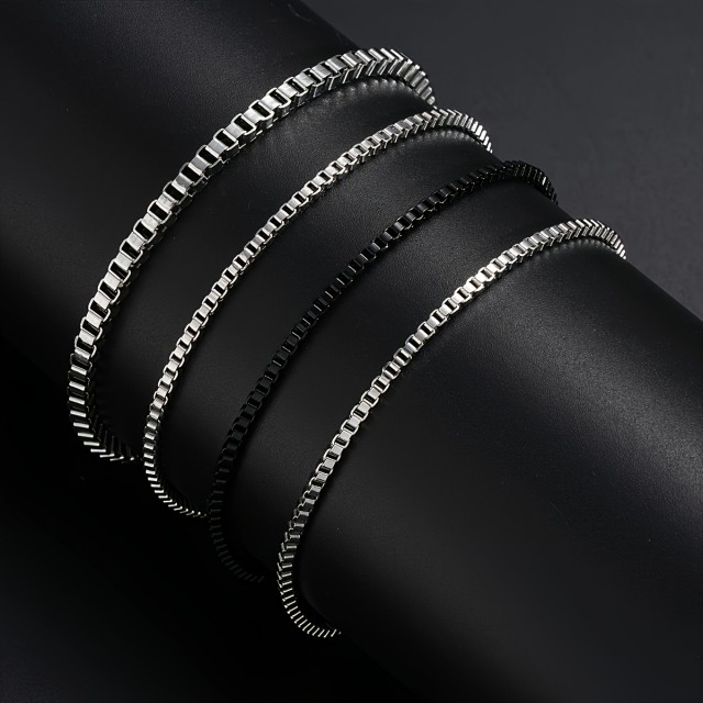 Komplet 4 verižnih zapestnic iz nerjavečega jekla