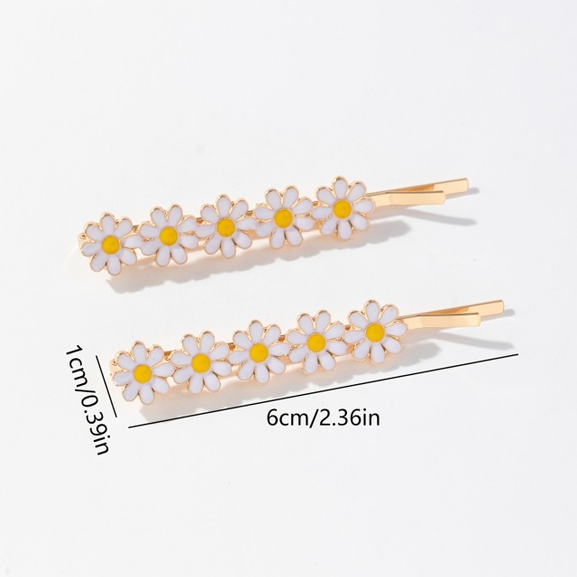 2-delni komplet majhnih lasnih sponk z motivom marjetic