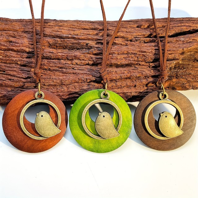 Vintage ogrlica s ptičjim obeskom 3 barve