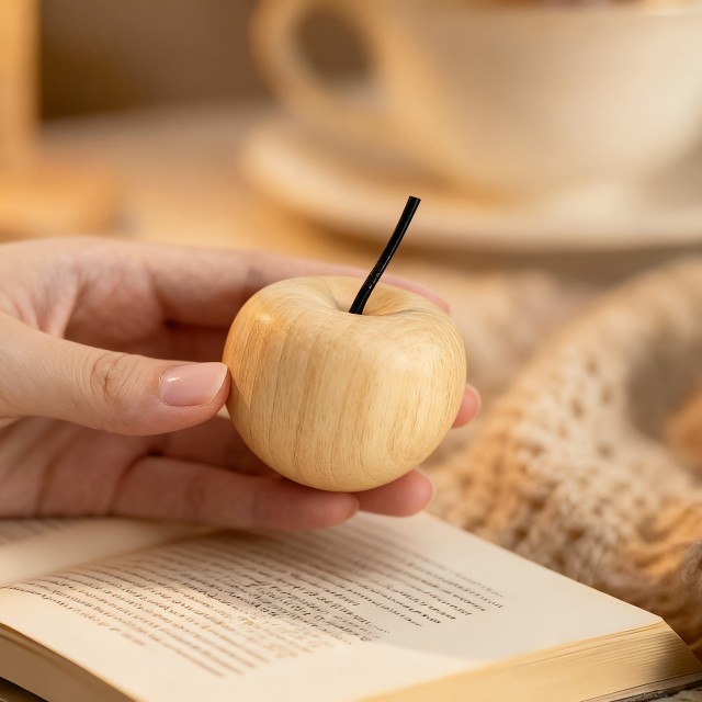 Lesen naraven difuzor v obliki jabolka svetel les