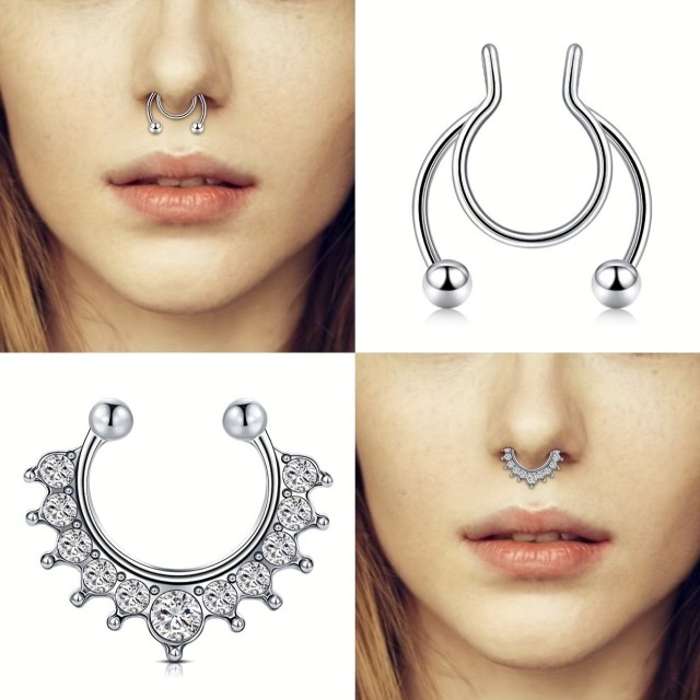 Komplet 3 fake piercingov za nos