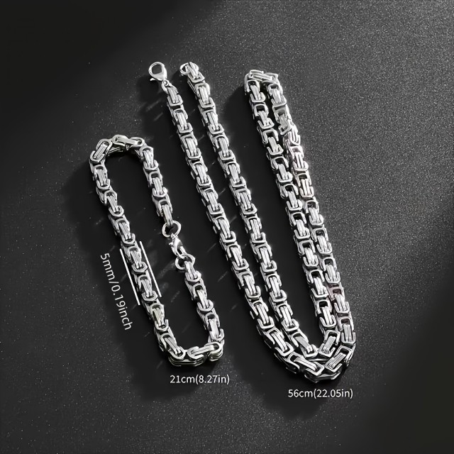 2-delni komplet za moške iz nerjavečega jekla 