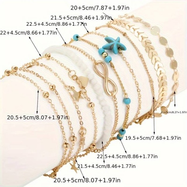 Komplet 5 zapestnic za nogo ali roko 