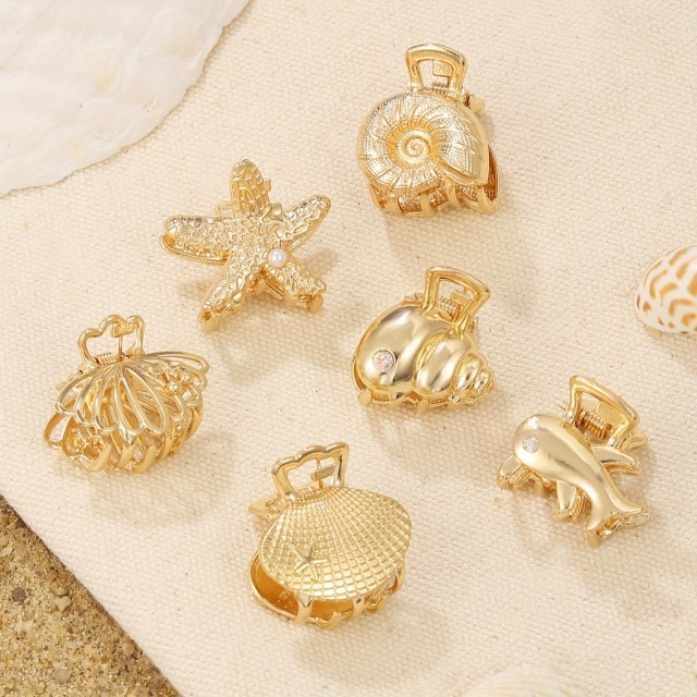 Komplet 6 mini zlatih poletnih sponk za lase 