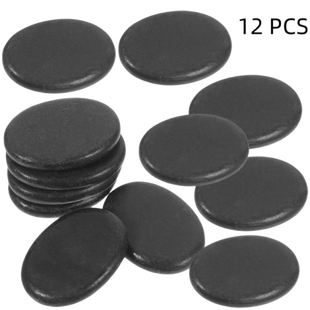 12 kosov lava kamenčkov za masažo - črni lava masažni kamenčki