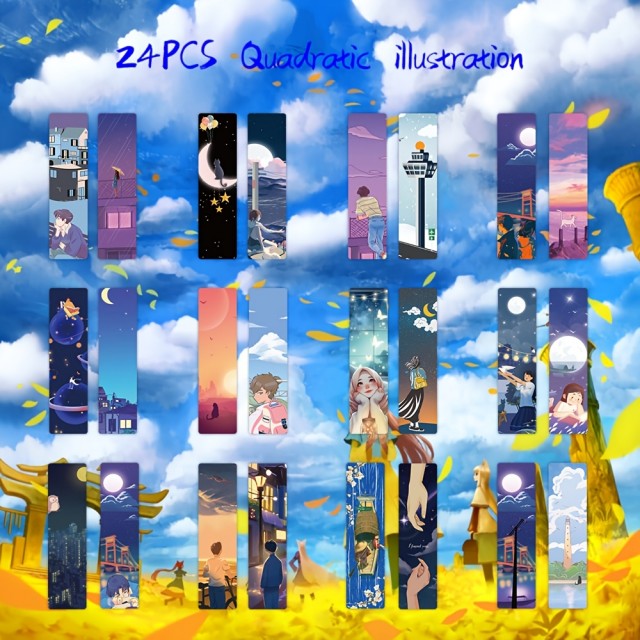 Komplet 24 kazalnikov za knjige anime potisk