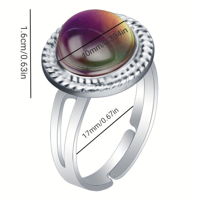 Nastavljiv okrogel prstan spreminja barvo glede na razpoloženje 