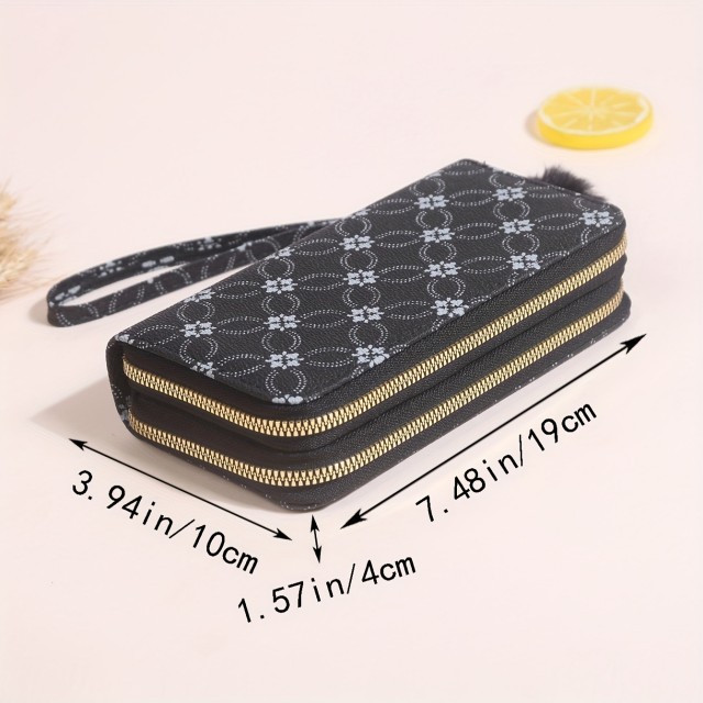 Funkcionalna ženska denarnica z dvojno zadrgo