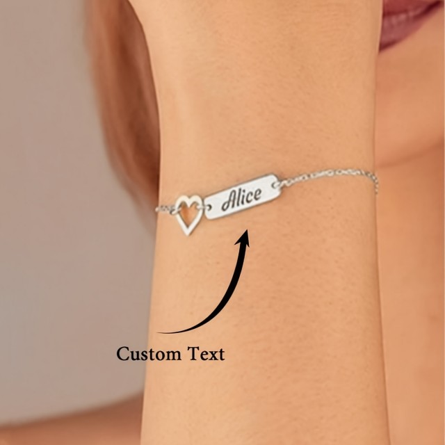 Personalizirana zapestnica po meri, srce in gravura po vaši želji