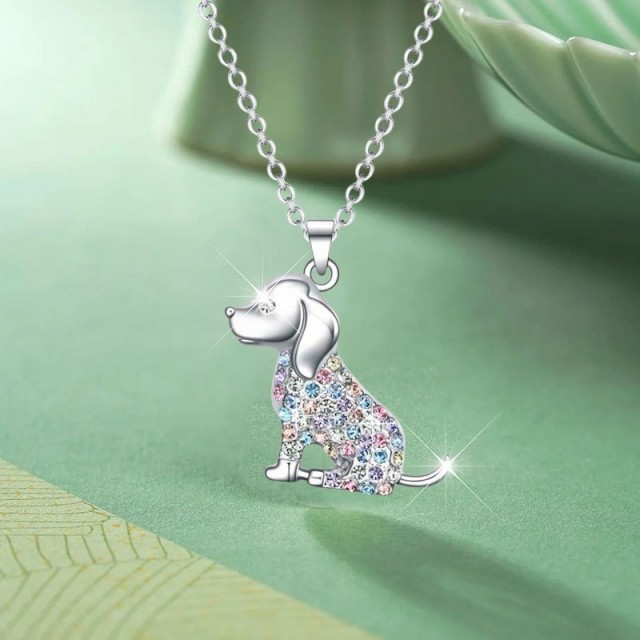 Prikupna ogrlica z obeskom kužka