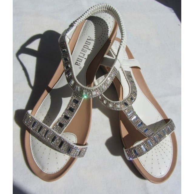 Sandali s petko beli 859-37 WHITE