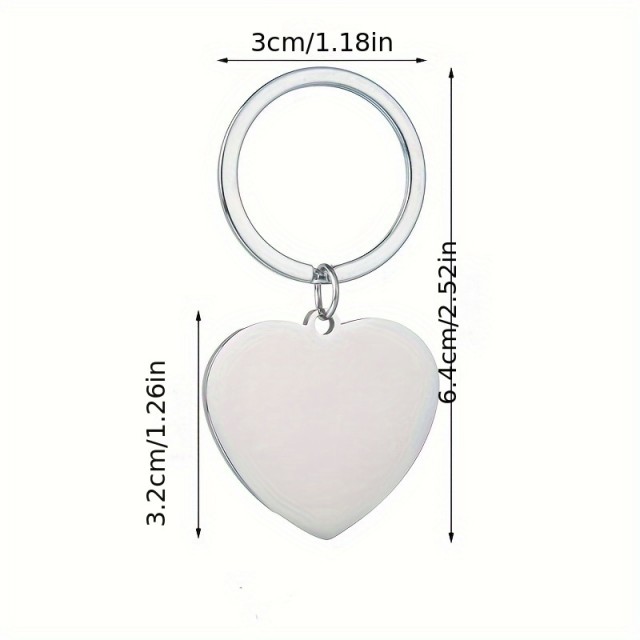 Personaliziran obesek za ključe v obliki srca z gravuro po vaših željah