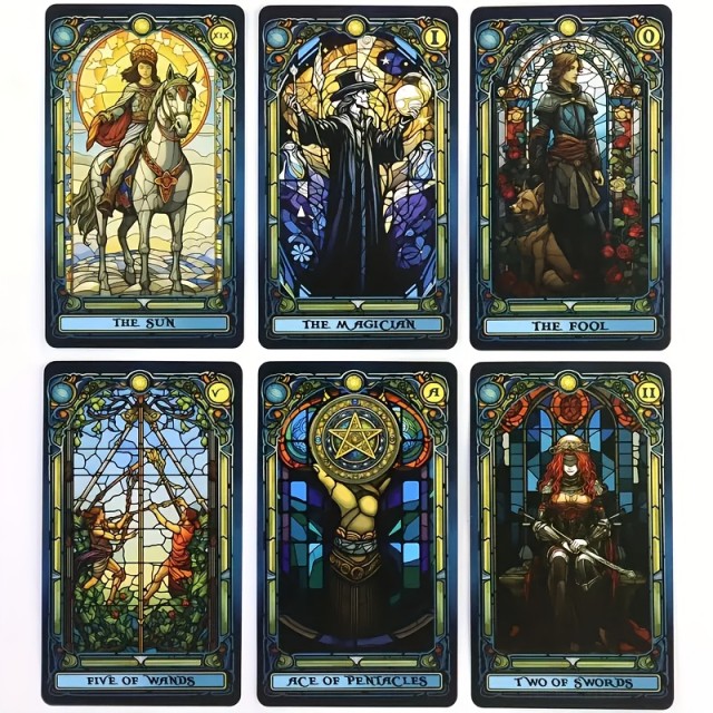  Tarot Vitraž - Komplet 78 Kart 