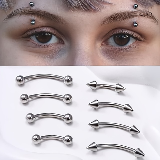 4-delni komplet uhanov za prebadanje iz nerjavečega jekla