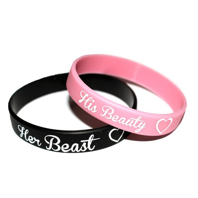 Komplet 2 silikonskih zapestnic His Beauty Her Beast