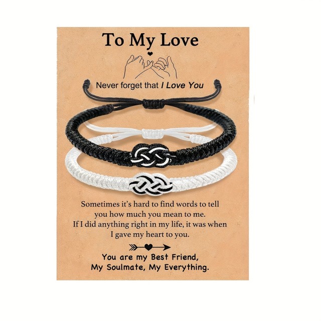 Komplet 2 zapestnic s posvetilom TO MY LOVE