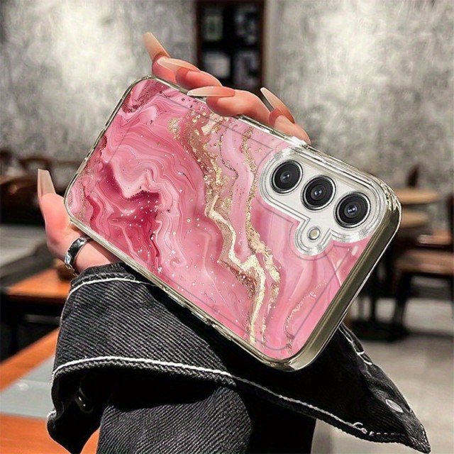 Marmorni ovitek za telefon z zlatimi detajli Samsung Galaxy A56