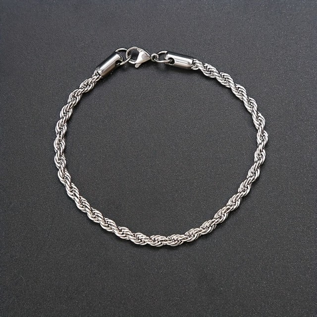 Moška zapestnica iz nerjavečega jekla prepletena