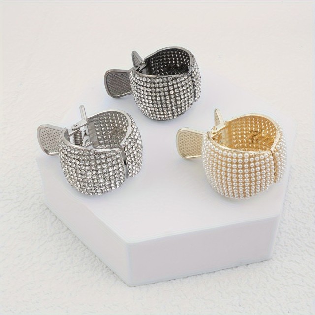 Komplet 3 elegantnih bleščečih sponk za lase z okrasnimi kamenčki