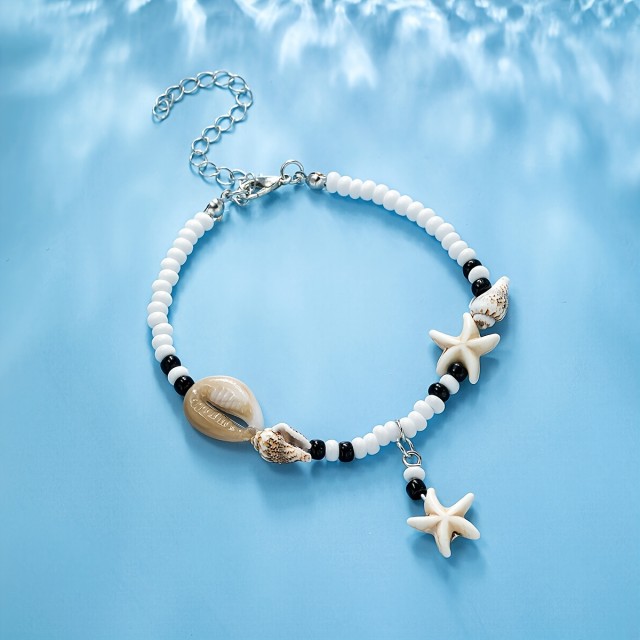 Čudovita poletna zapestnica za nogo s školjkami 2 barvi