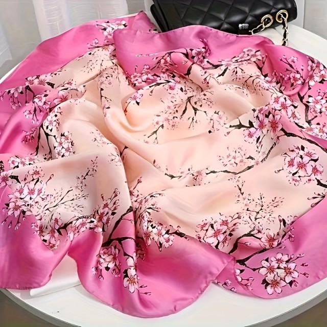 Eleganten šal v boho slogu s potiskom rož