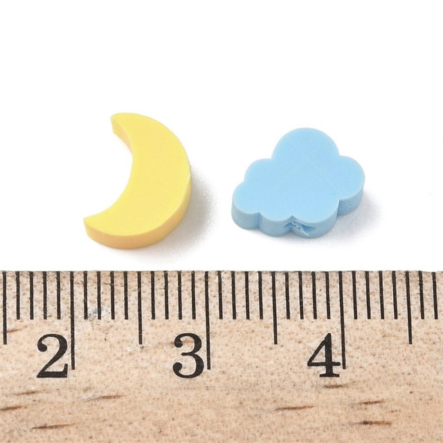 Fimo perle lunica, oblak in zvezdica – pastelni miks – 50 kosov