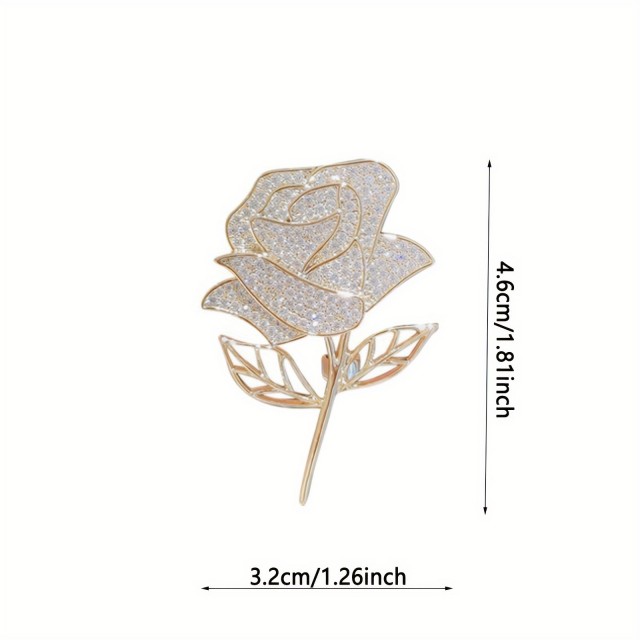 Elegantna broška z zlato vrtnico