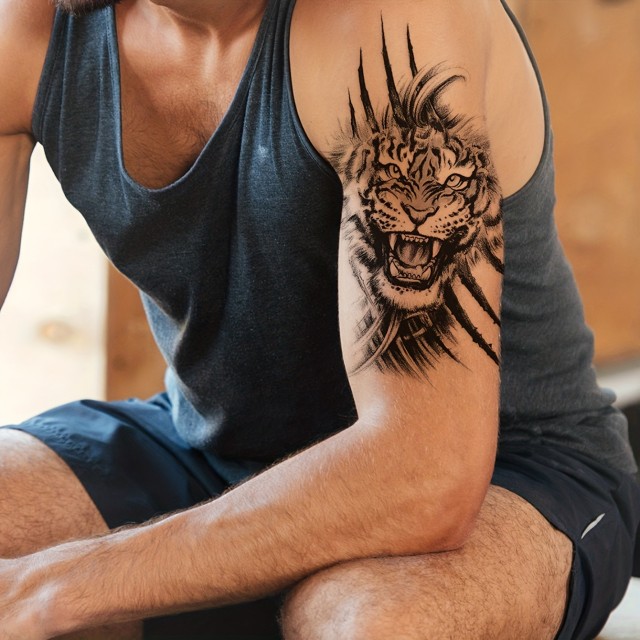 Vodoodporna začasna tetovaža nalepka s tigrom