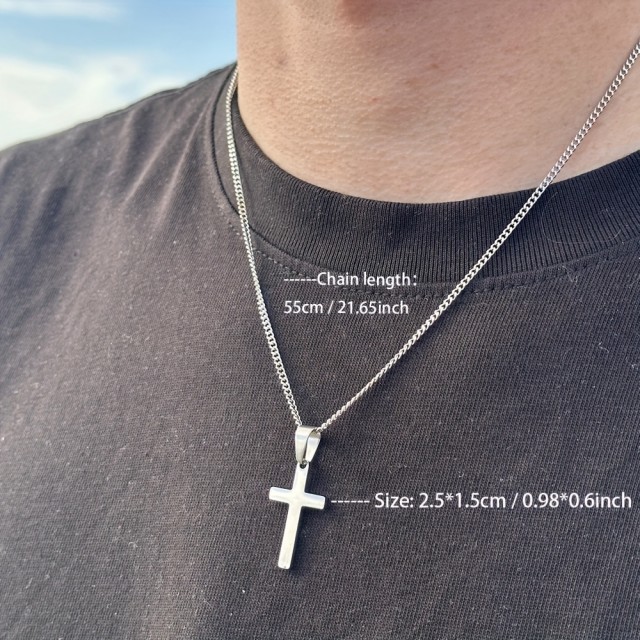 Personalizirana ogrlica s križem in gravuro po vaši želji