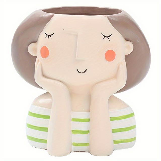 Cvetlični lonček VILA Z ZELENIM PULOVERČKOM