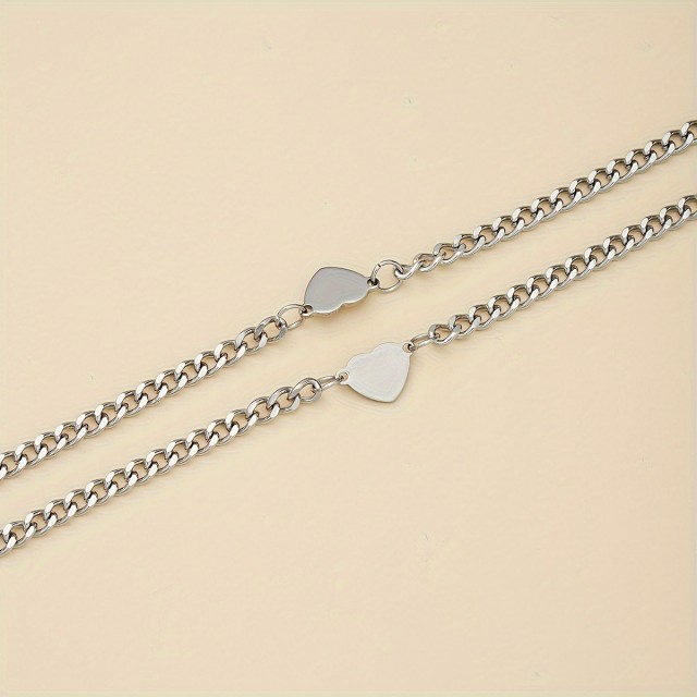 Komplet 2 zapestnic za par iz nerjavečega jekla v obliki srca