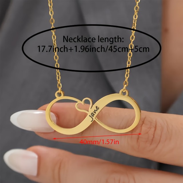 Personalizirana ogrlica z znakom neskončnosti in gravuro po želji