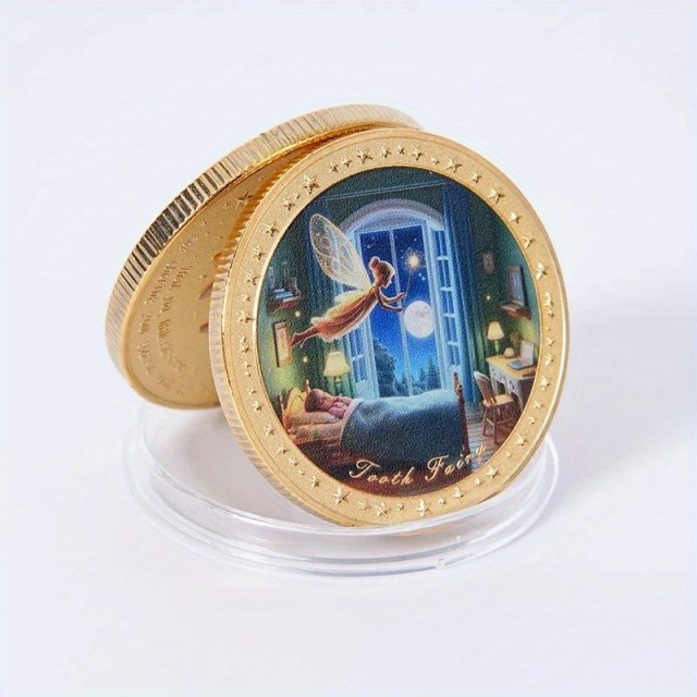 Spominski kovanec zobna vila barvni 