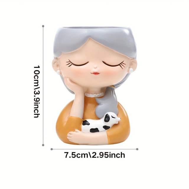 Cvetlični lonček DEKLICA S KUŽKOM