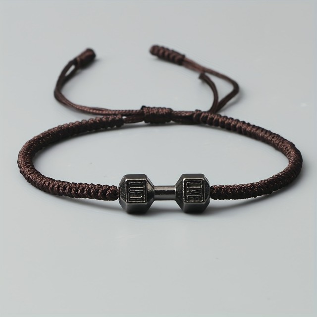 Moška pletena nastavljiva zapestnica z utežjo