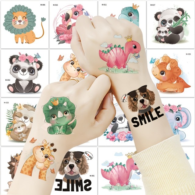 Komplet 40 tatu nalepk z živalskimi motivi