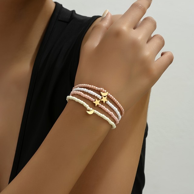 4-delni komplet zapestnic z zvezdami in luno