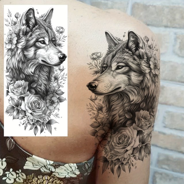 Začasna tetovaža vodoodporna z volkom