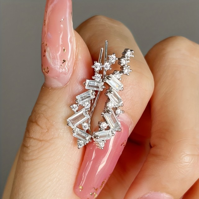 Elegantni uhani s sijočimi kamenčki 2 barvi 