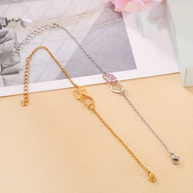 Zapestnica nerjaveče jeklo, srce in tačka 2 barvi 