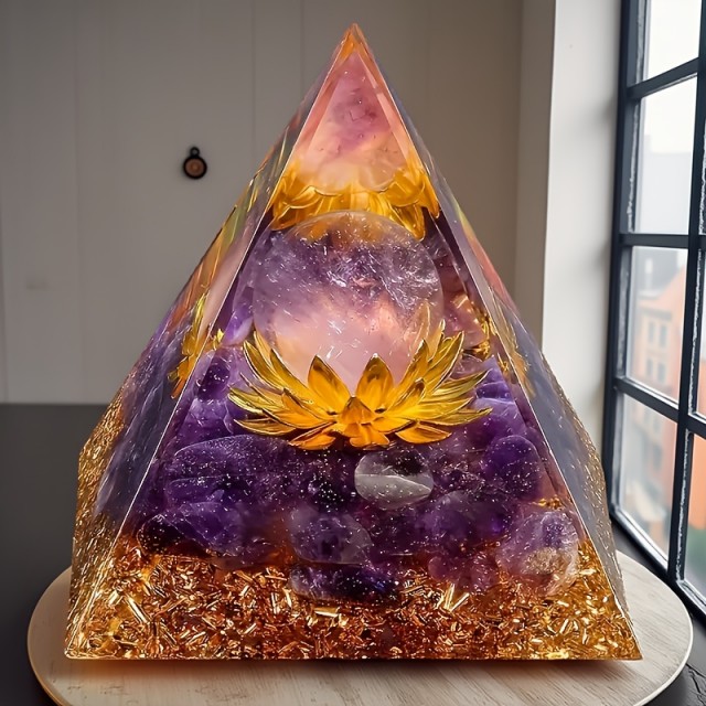 Piramida iz orgonita z ametistom 